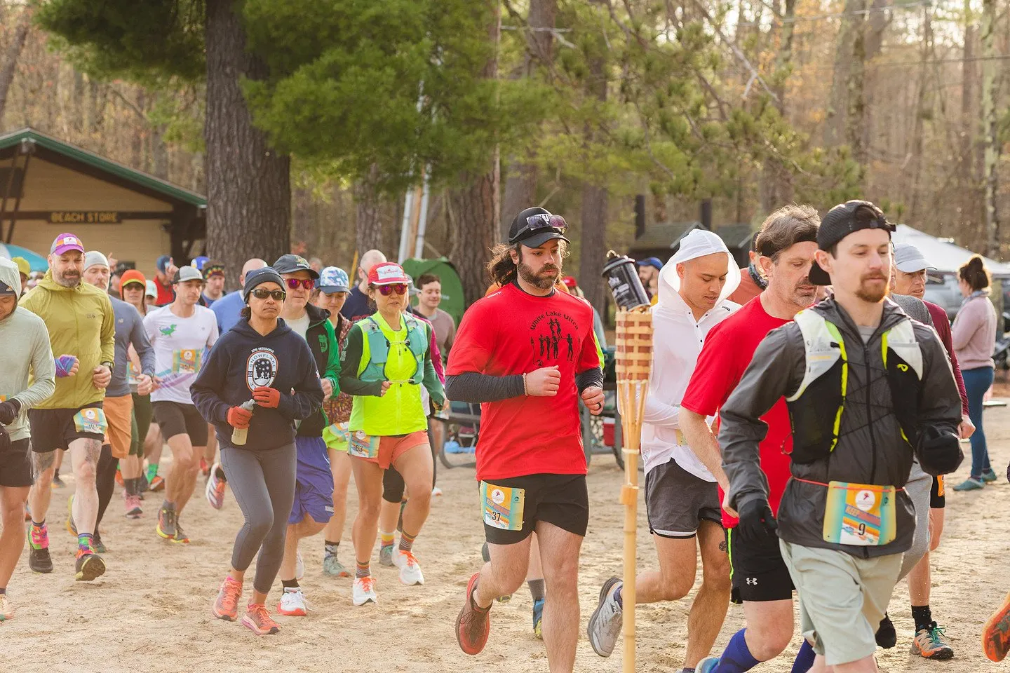 Runners heading out from the start