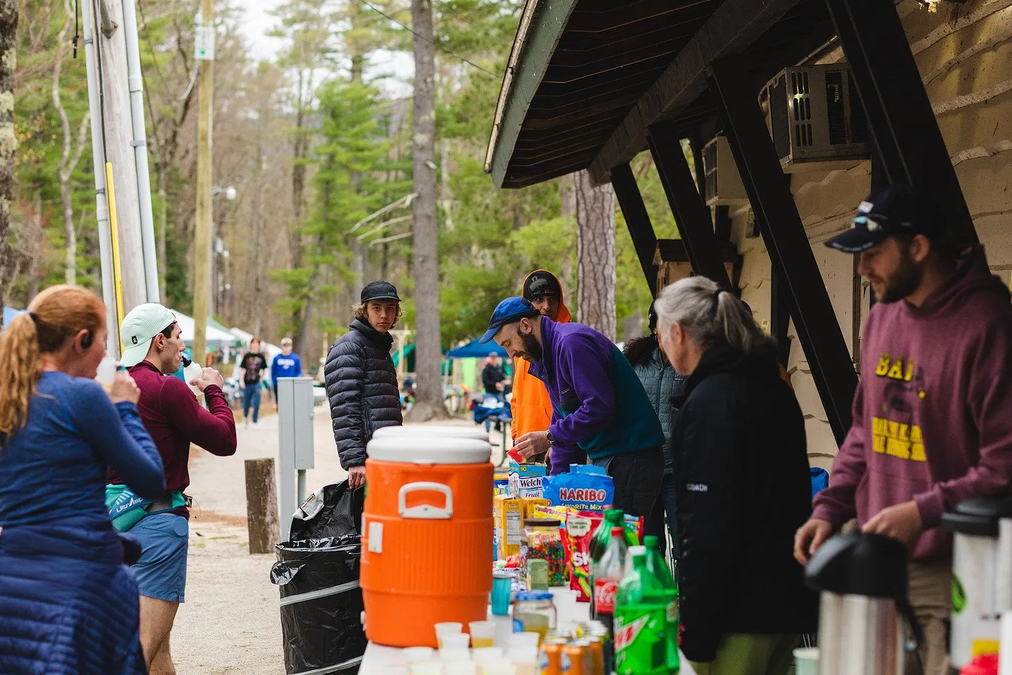 The aid station at the beach pavilion