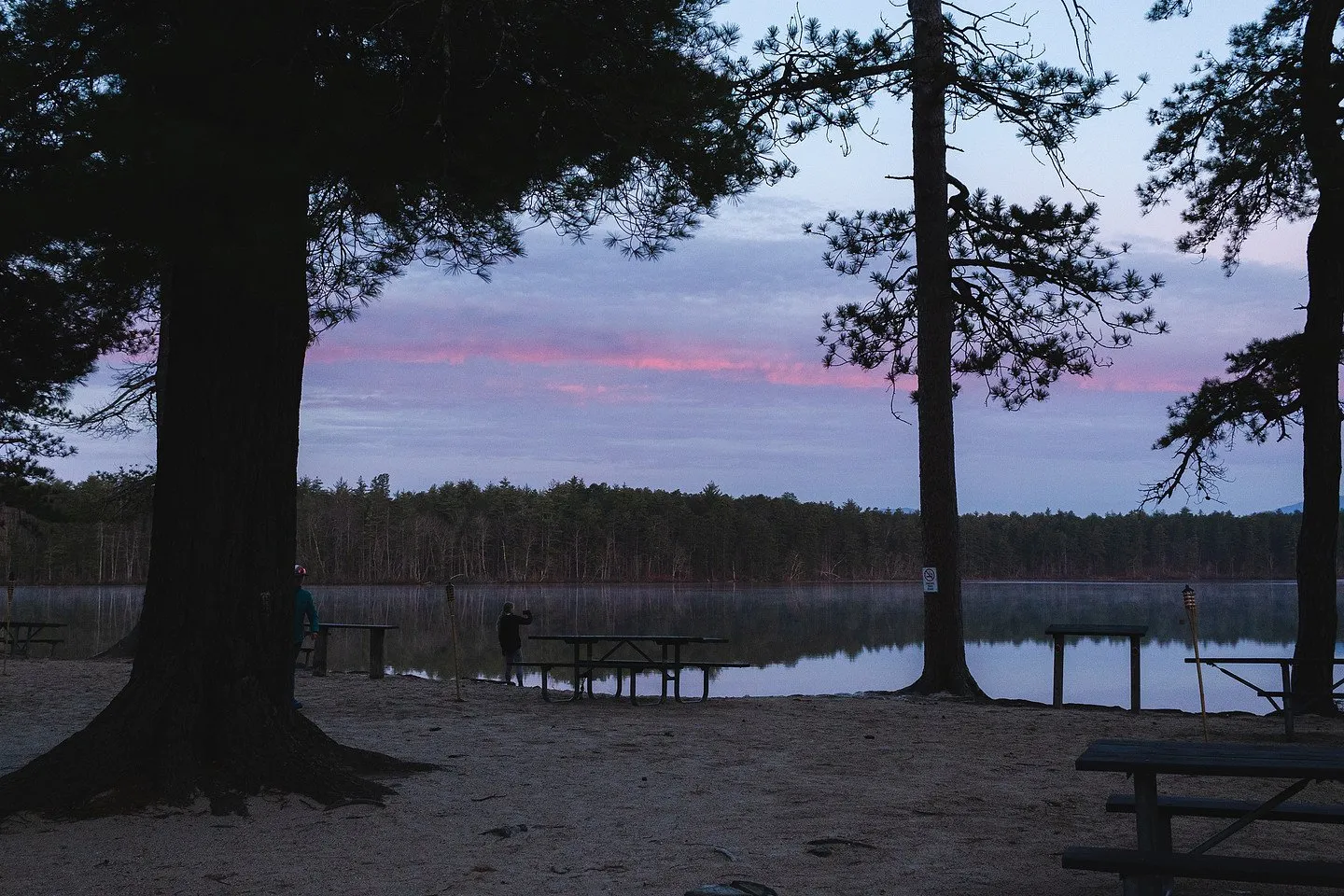 Dawn over White Lake before the start