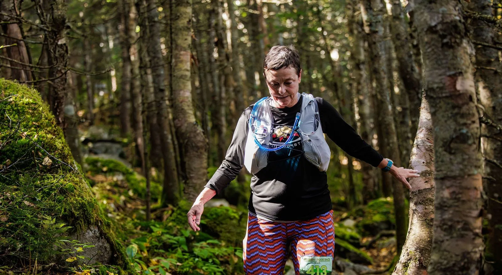 Runners in the North Woods on the Kilkenny Ridge Race