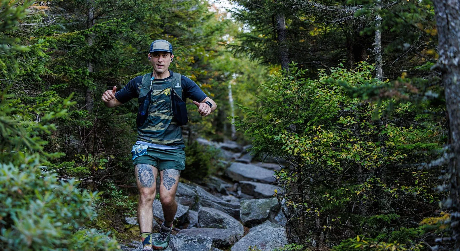 Runners in the North Woods on the Kilkenny Ridge Race