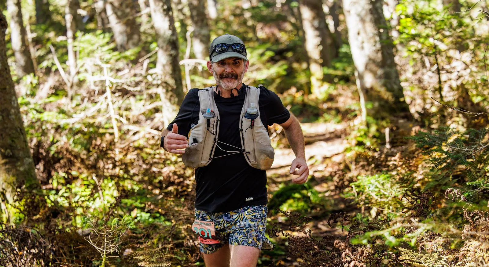 Runners in the North Woods on the Kilkenny Ridge Race