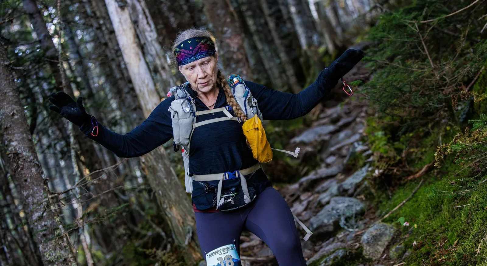 Runners in the North Woods on the Kilkenny Ridge Race