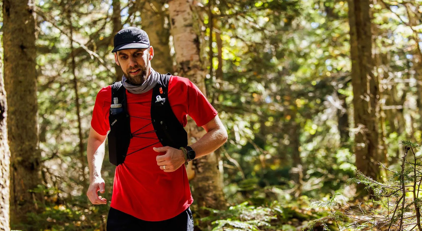 Runners in the North Woods on the Kilkenny Ridge Race