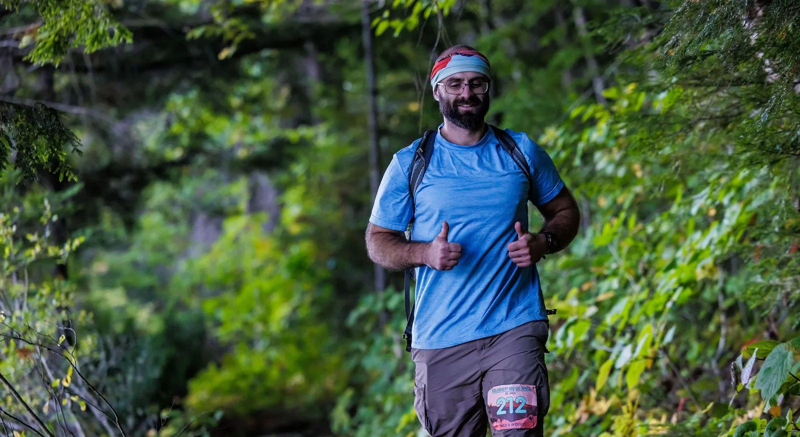 Runners in the North Woods on the Kilkenny Ridge Race