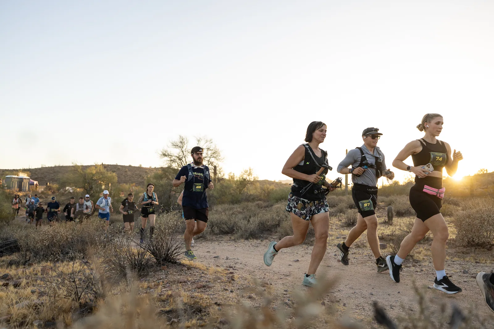 Start area at the Adrenaline Night Runs in McDowell Mountain Regional Park