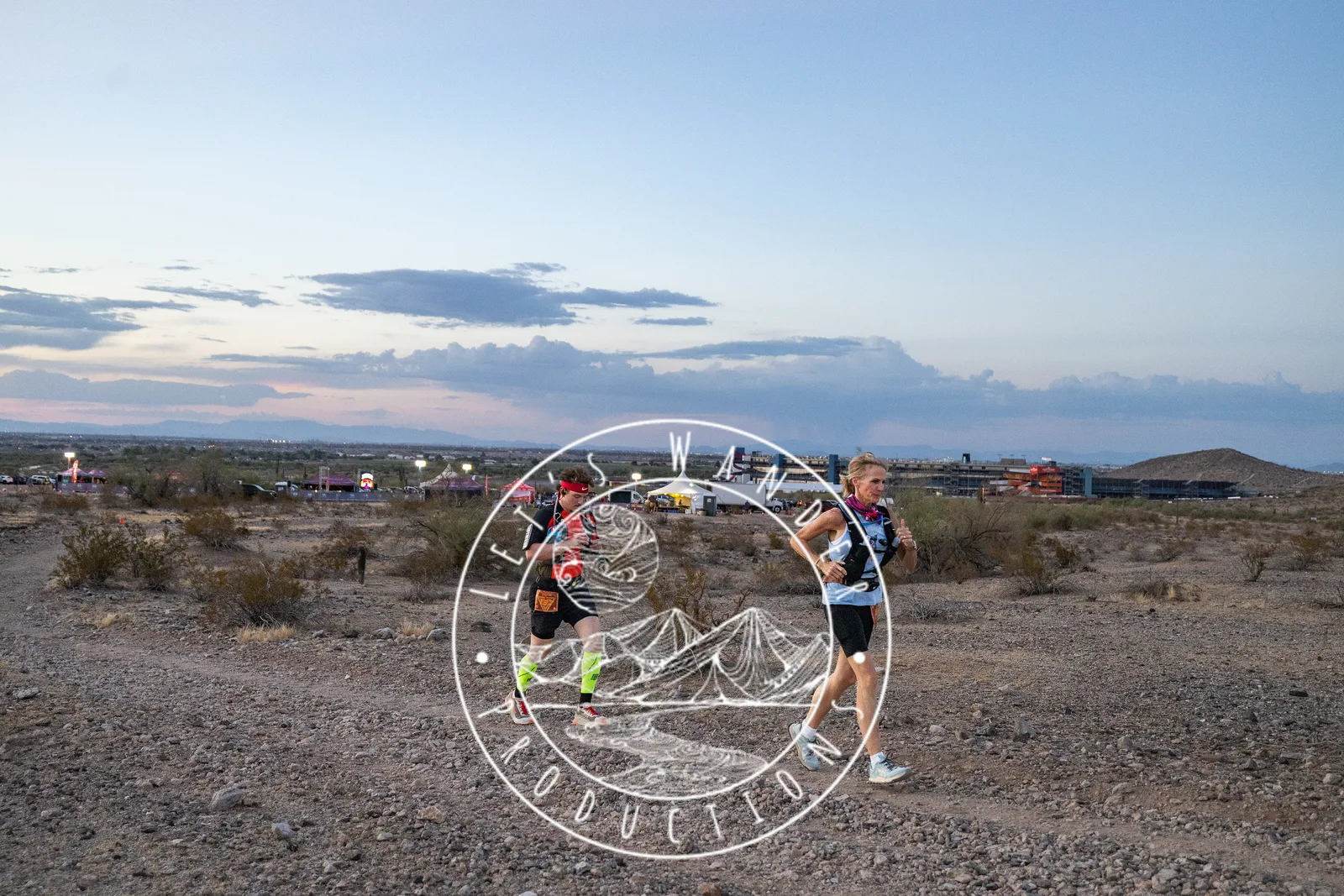 Runners by headlamp at the Hypnosis Night Runs at Estrella Mountain