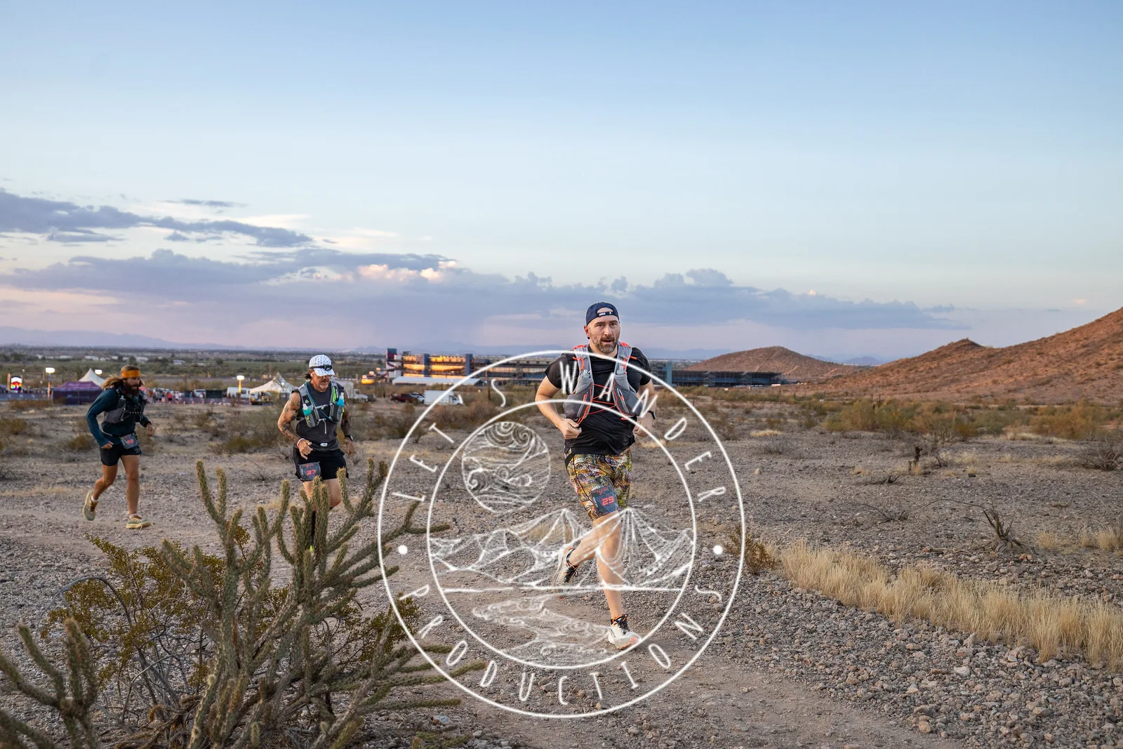 Runners by headlamp at the Hypnosis Night Runs at Estrella Mountain