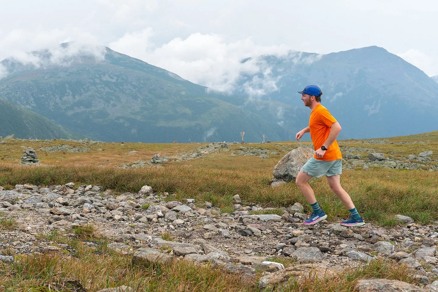 Pushing up the rocky trail