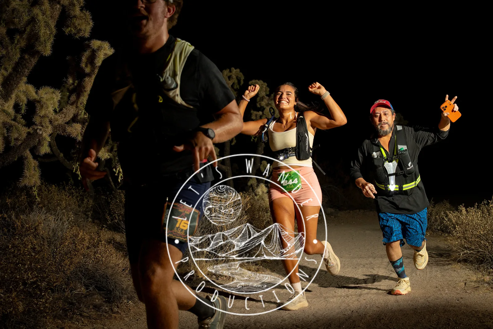 Runners at the Stunner Night Runs in Usery Mountain Regional Park