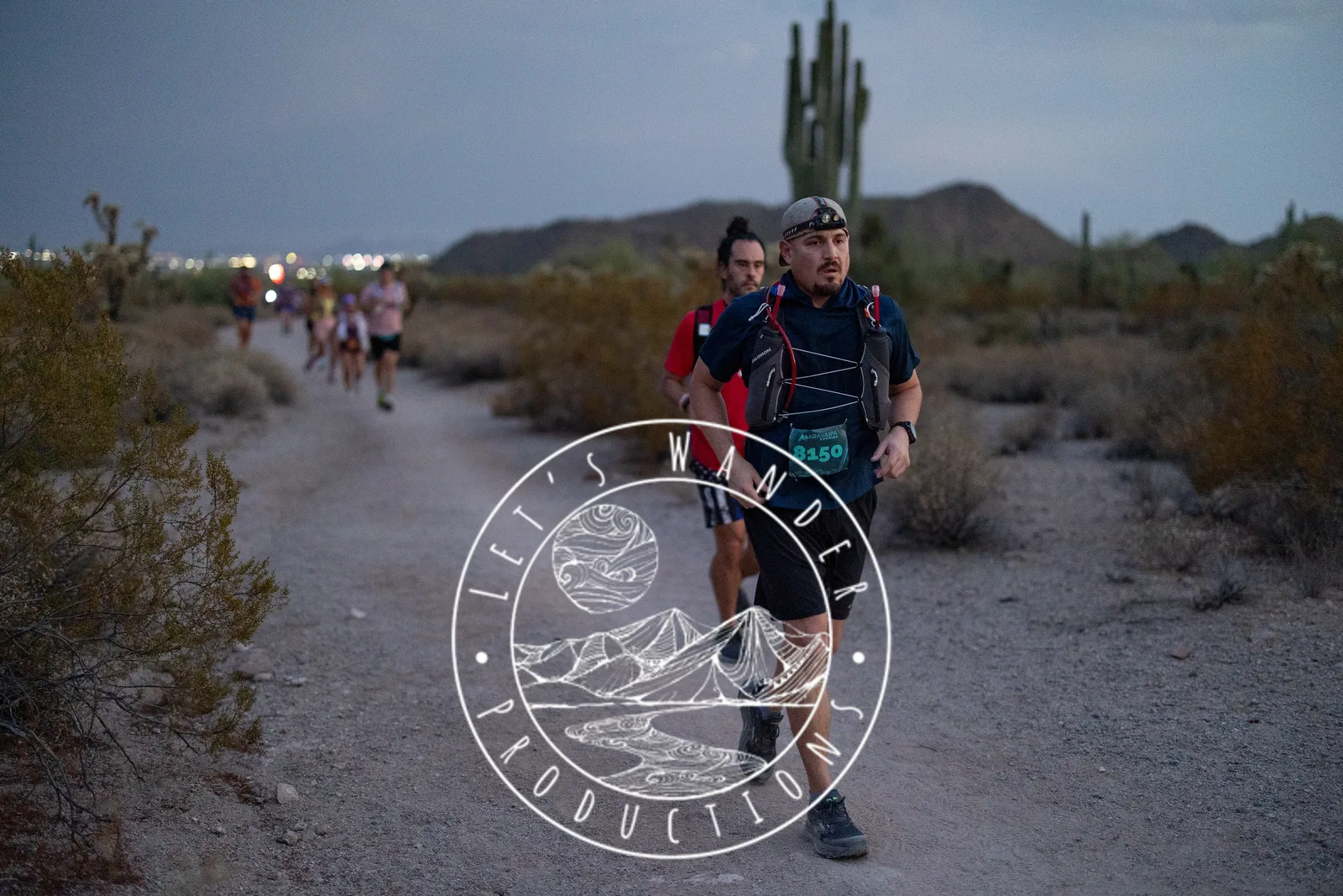 Runners at the Stunner Night Runs in Usery Mountain Regional Park