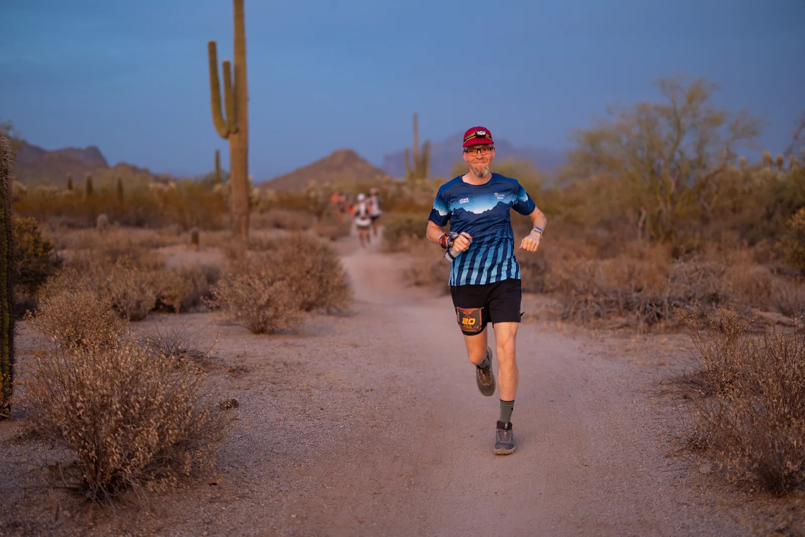 Runners at the Stunner Night Runs in Usery Mountain Regional Park
