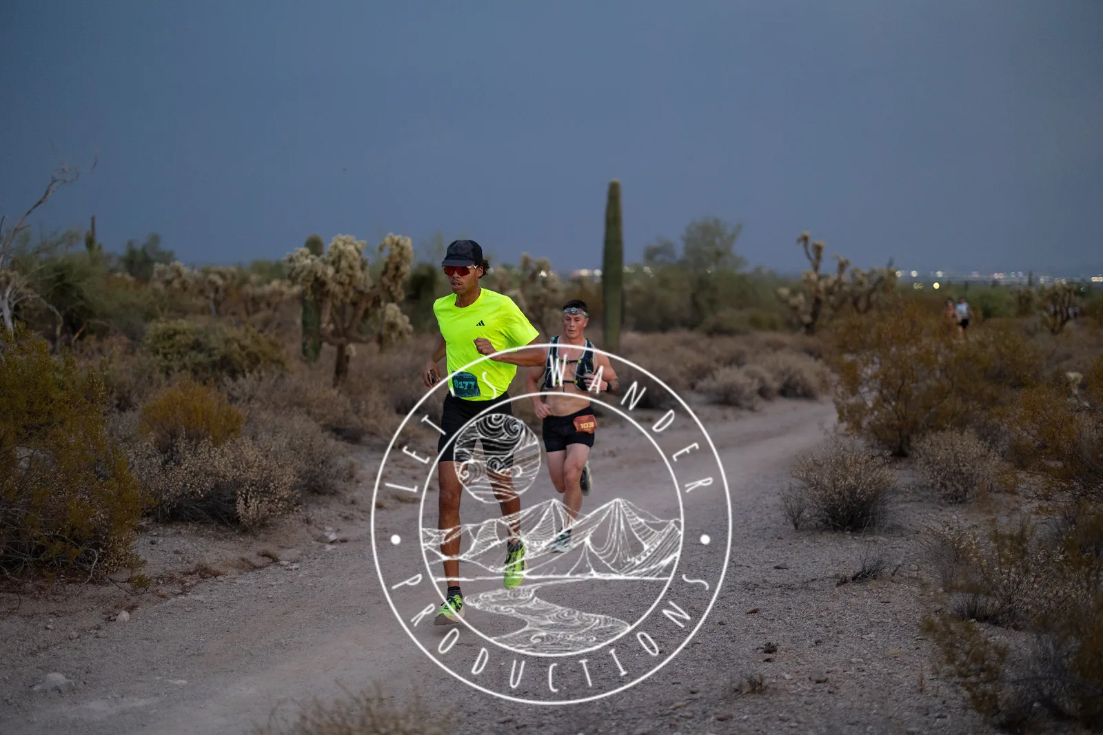 Runners at the Stunner Night Runs in Usery Mountain Regional Park