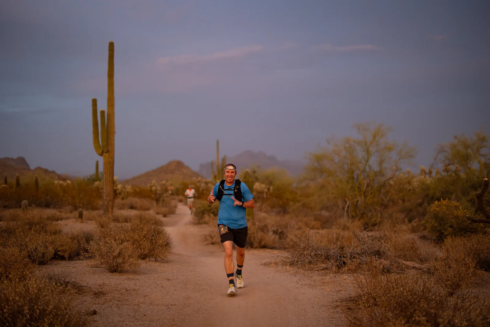 Runners at the Stunner Night Runs in Usery Mountain Regional Park