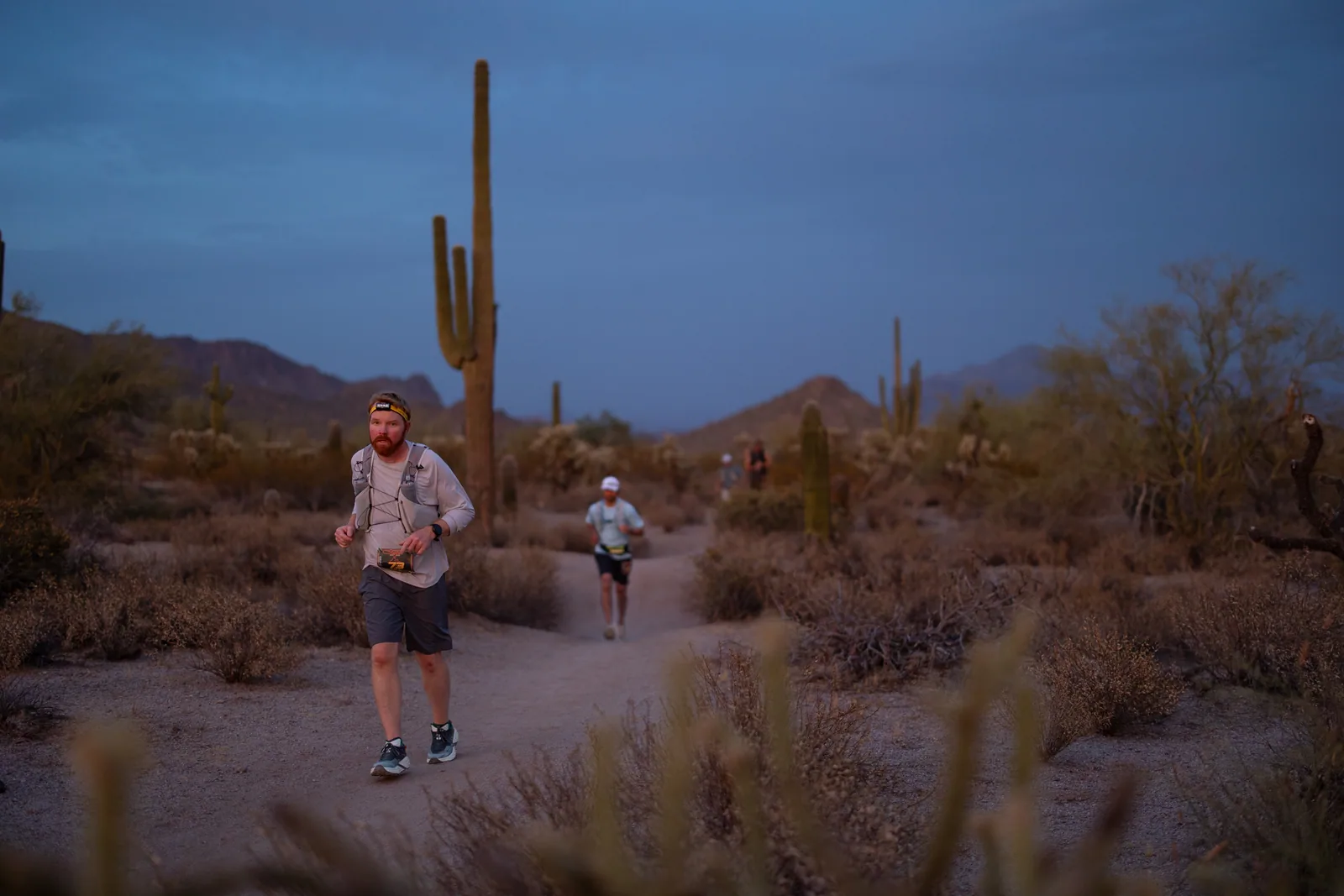 Runners at the Stunner Night Runs in Usery Mountain Regional Park