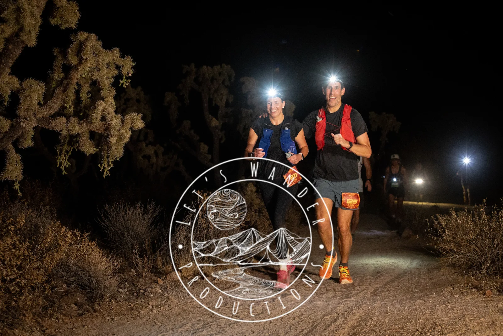 Runners at the Stunner Night Runs in Usery Mountain Regional Park