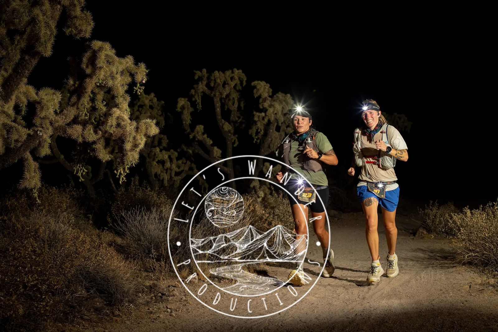 Runners at the Stunner Night Runs in Usery Mountain Regional Park