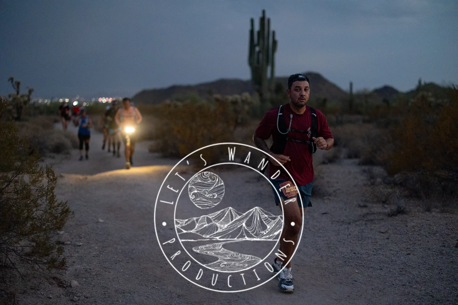 Runners at the Stunner Night Runs in Usery Mountain Regional Park