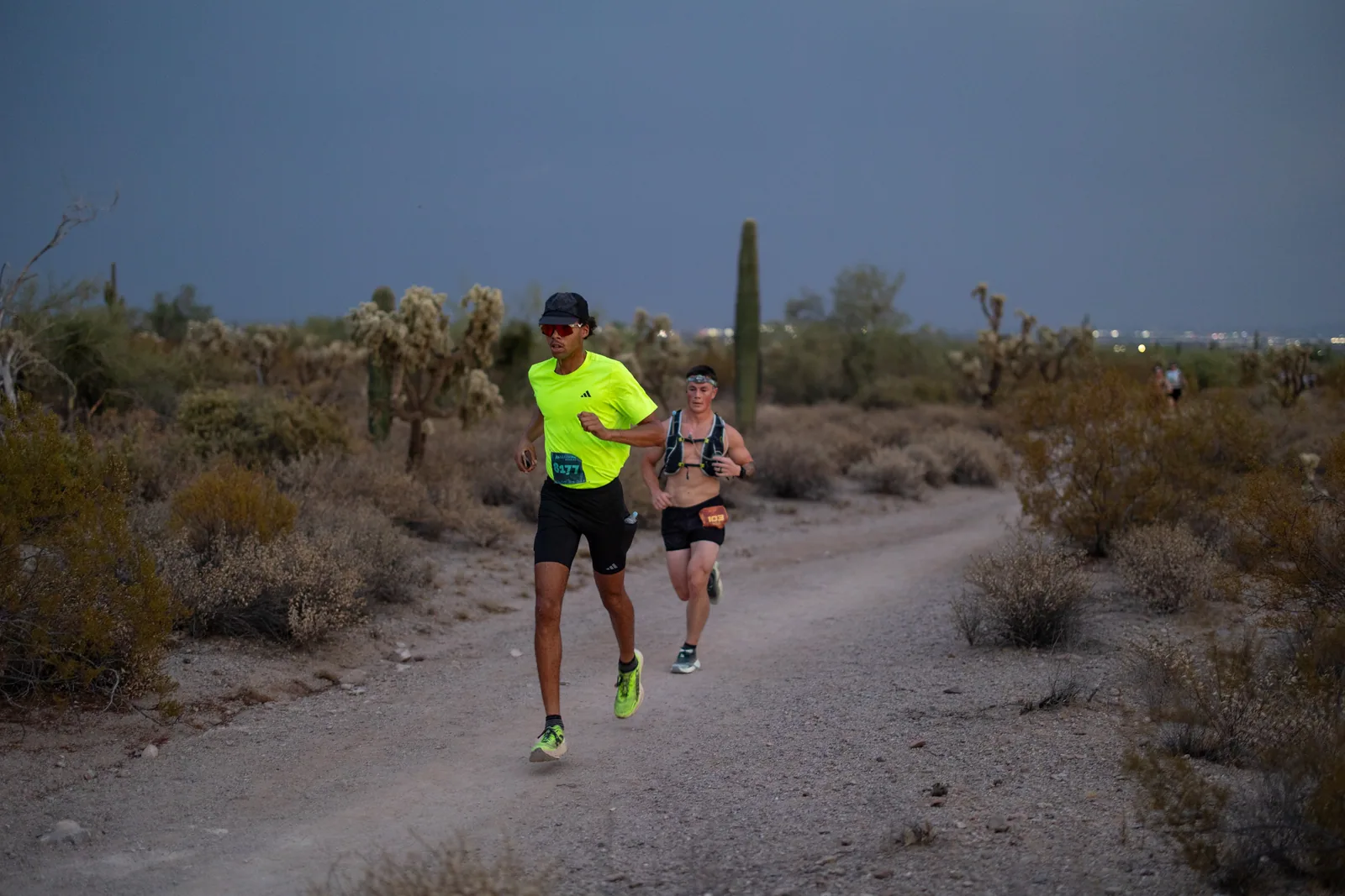 Runners at the Stunner Night Runs in Usery Mountain Regional Park