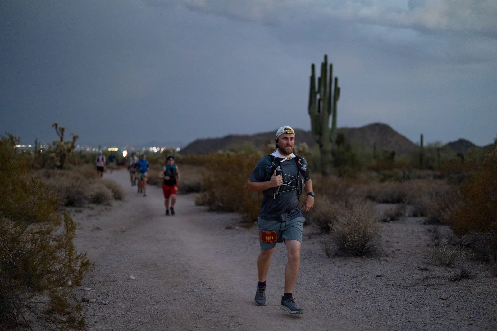 Runners at the Stunner Night Runs in Usery Mountain Regional Park