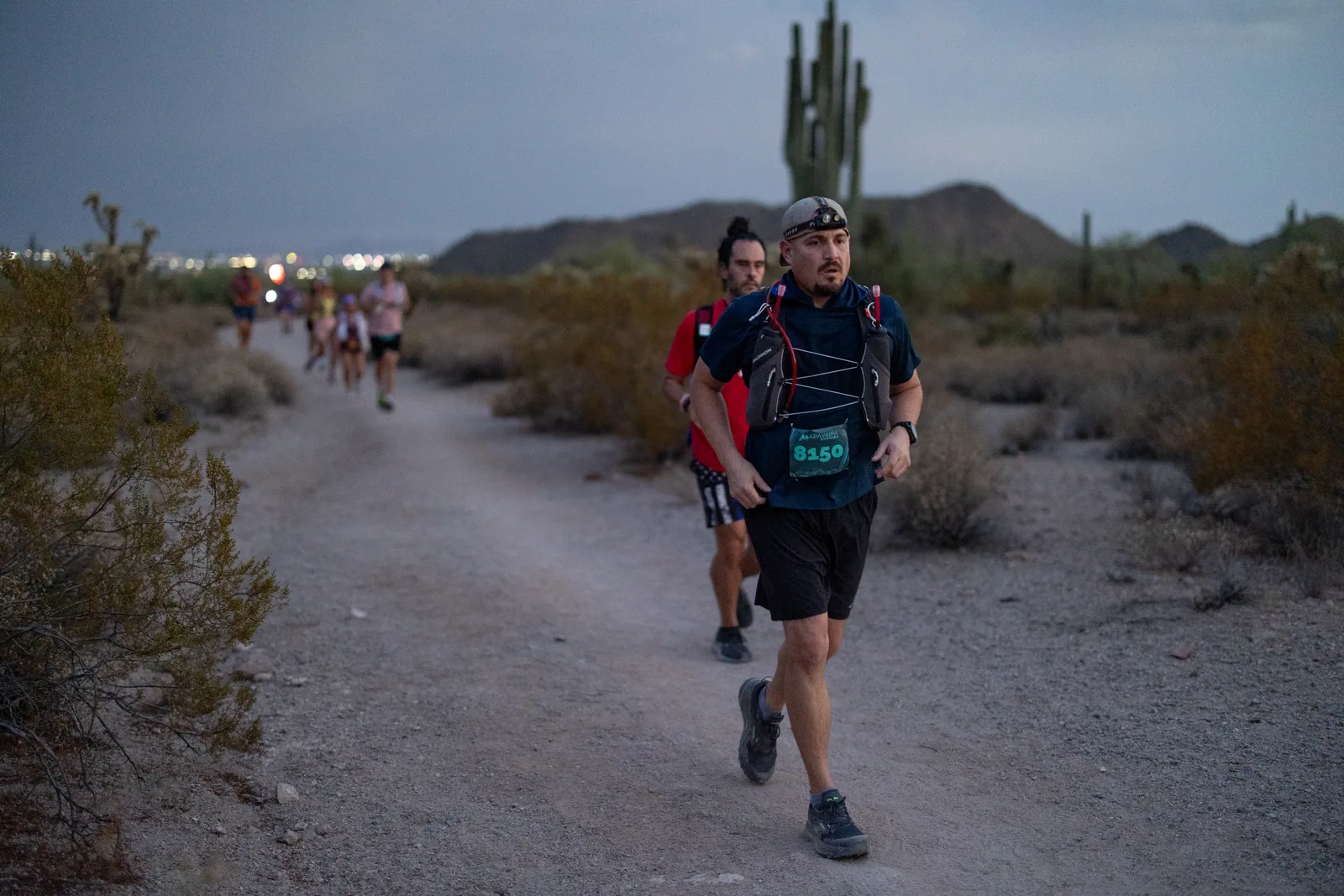 Runners at the Stunner Night Runs in Usery Mountain Regional Park