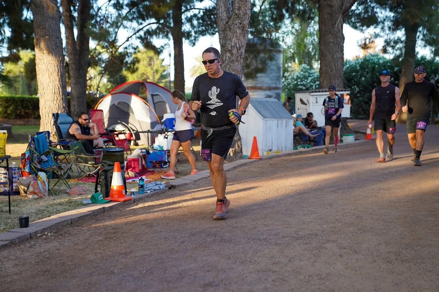 Sunrise laps past the camp