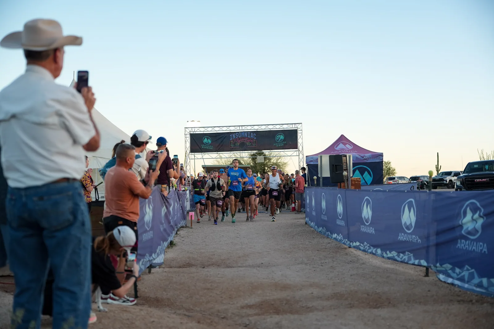 Start of the Javelina Jangover Night Runs in McDowell Mountain Regional Park