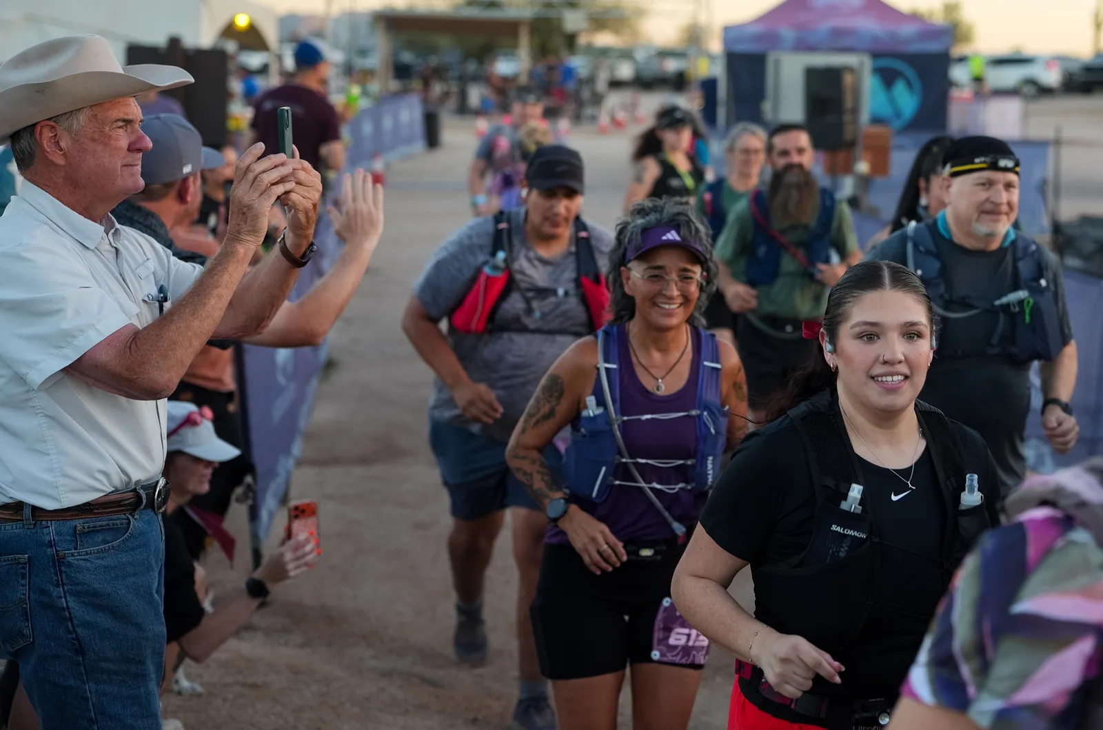 Start of the Javelina Jangover Night Runs in McDowell Mountain Regional Park
