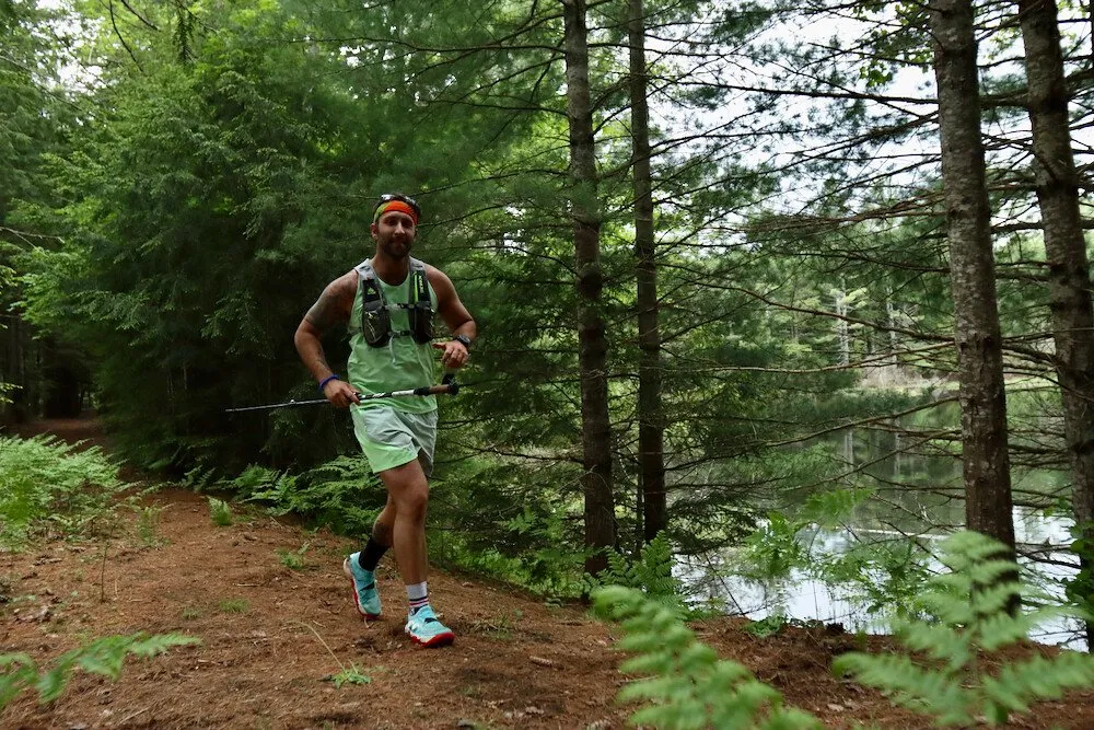 A runner on the North Country Trail near Munising
