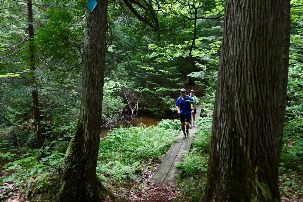A runner on the North Country Trail near Munising