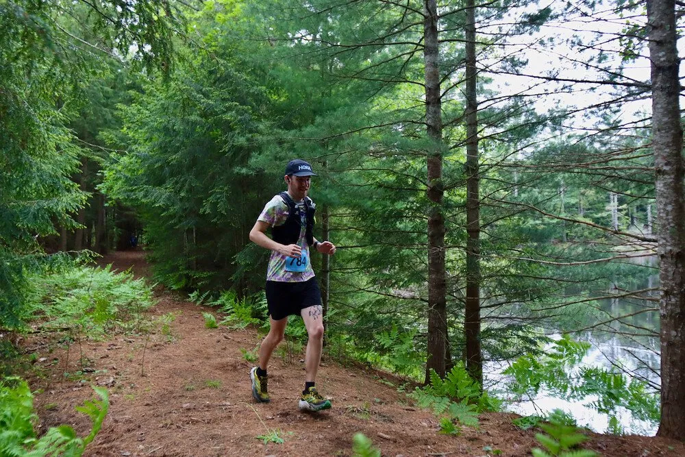 A runner on the North Country Trail near Munising