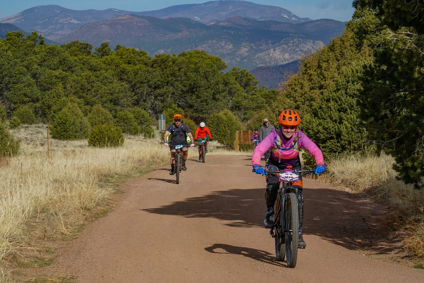 Riders on the Royal Gorge Groove course in Royal Gorge Park