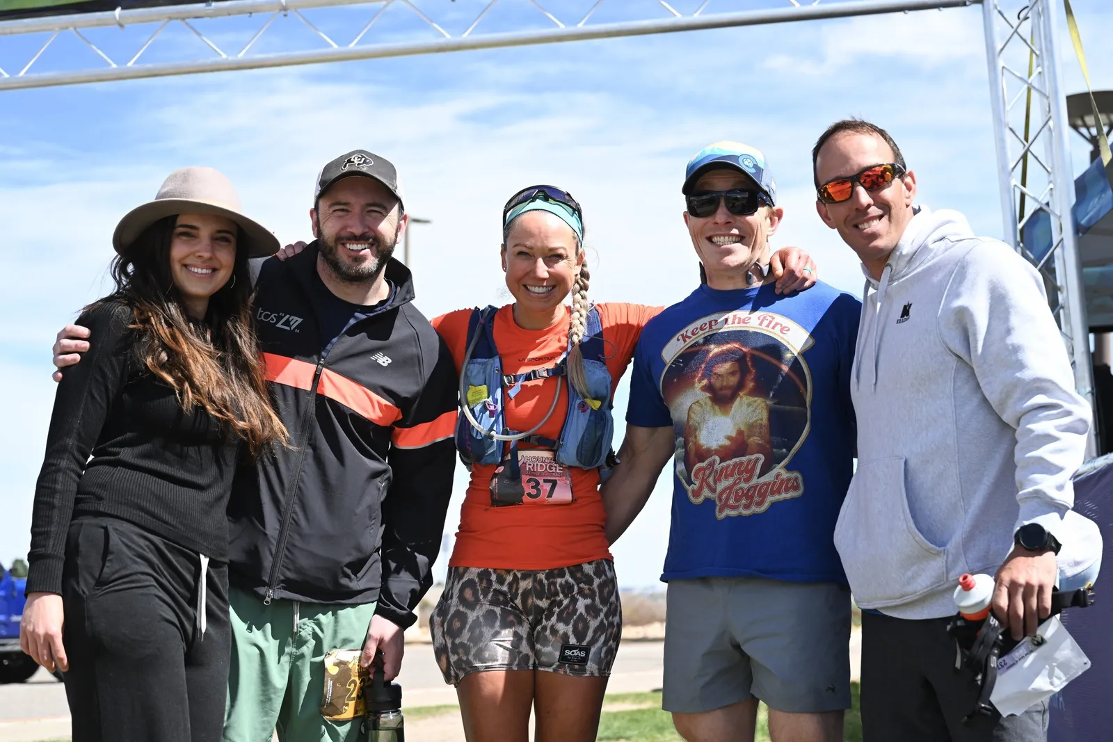 A group of finishers celebrating together