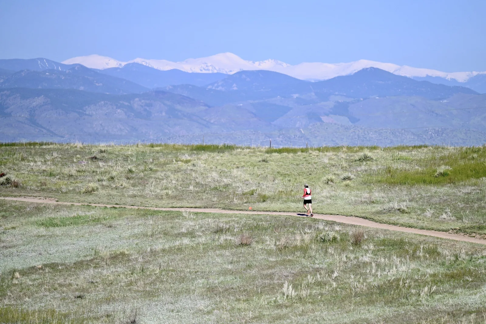 Snow-capped peaks above the course