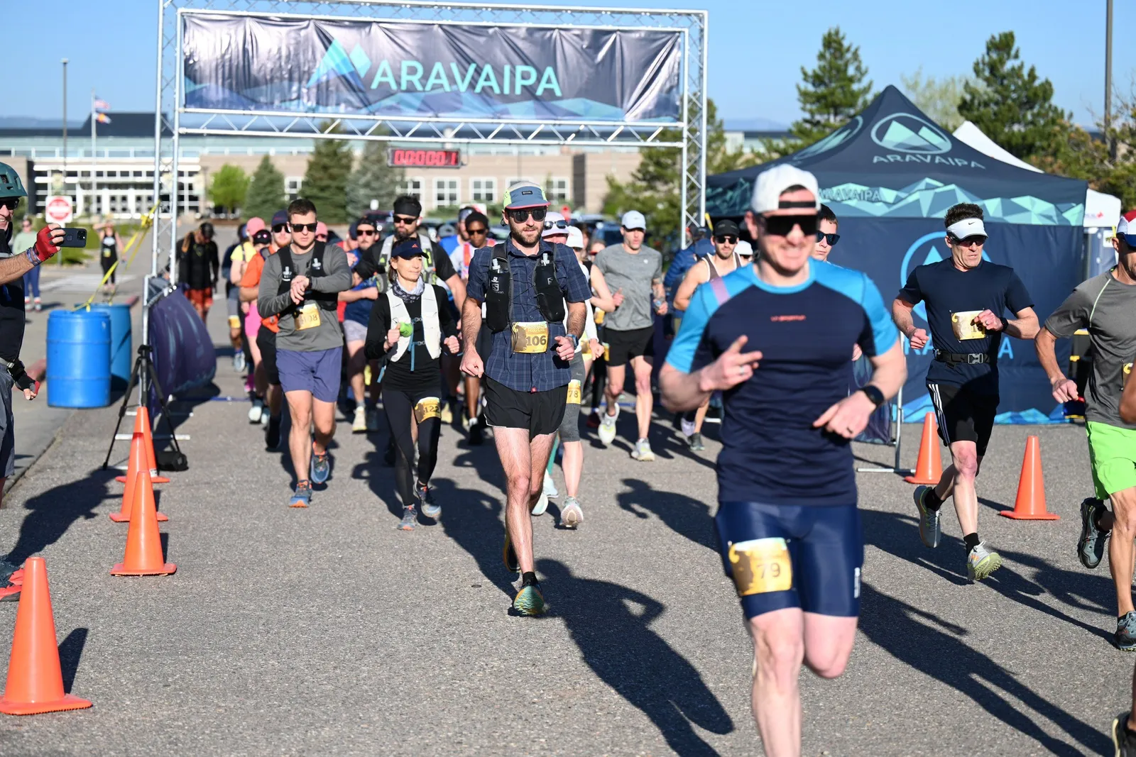 Runners heading out from the start