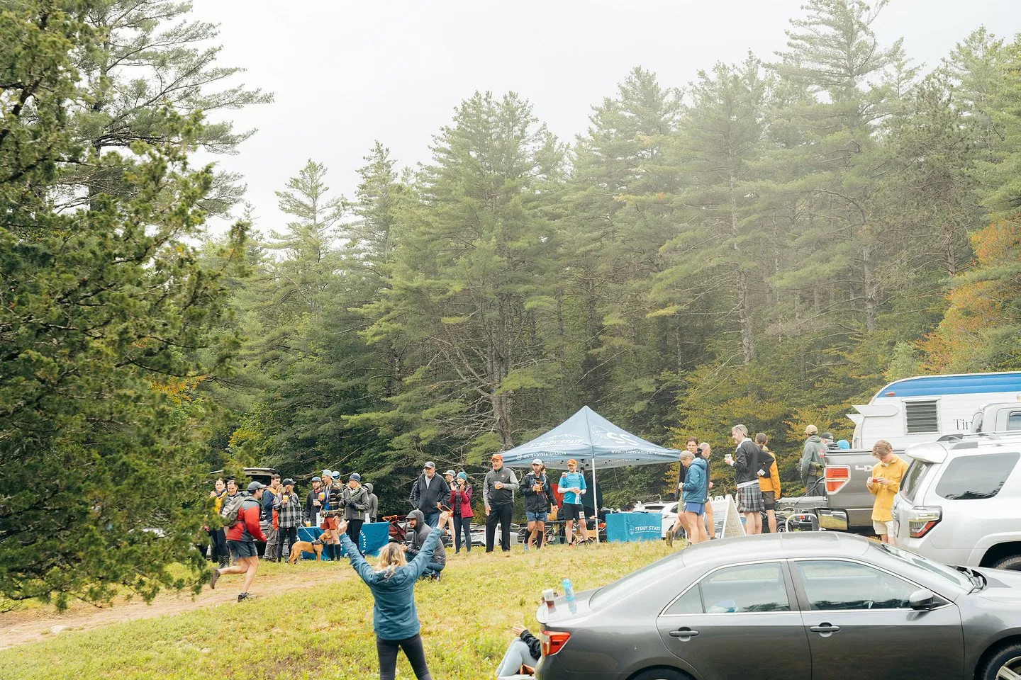 Crowd at the finish area