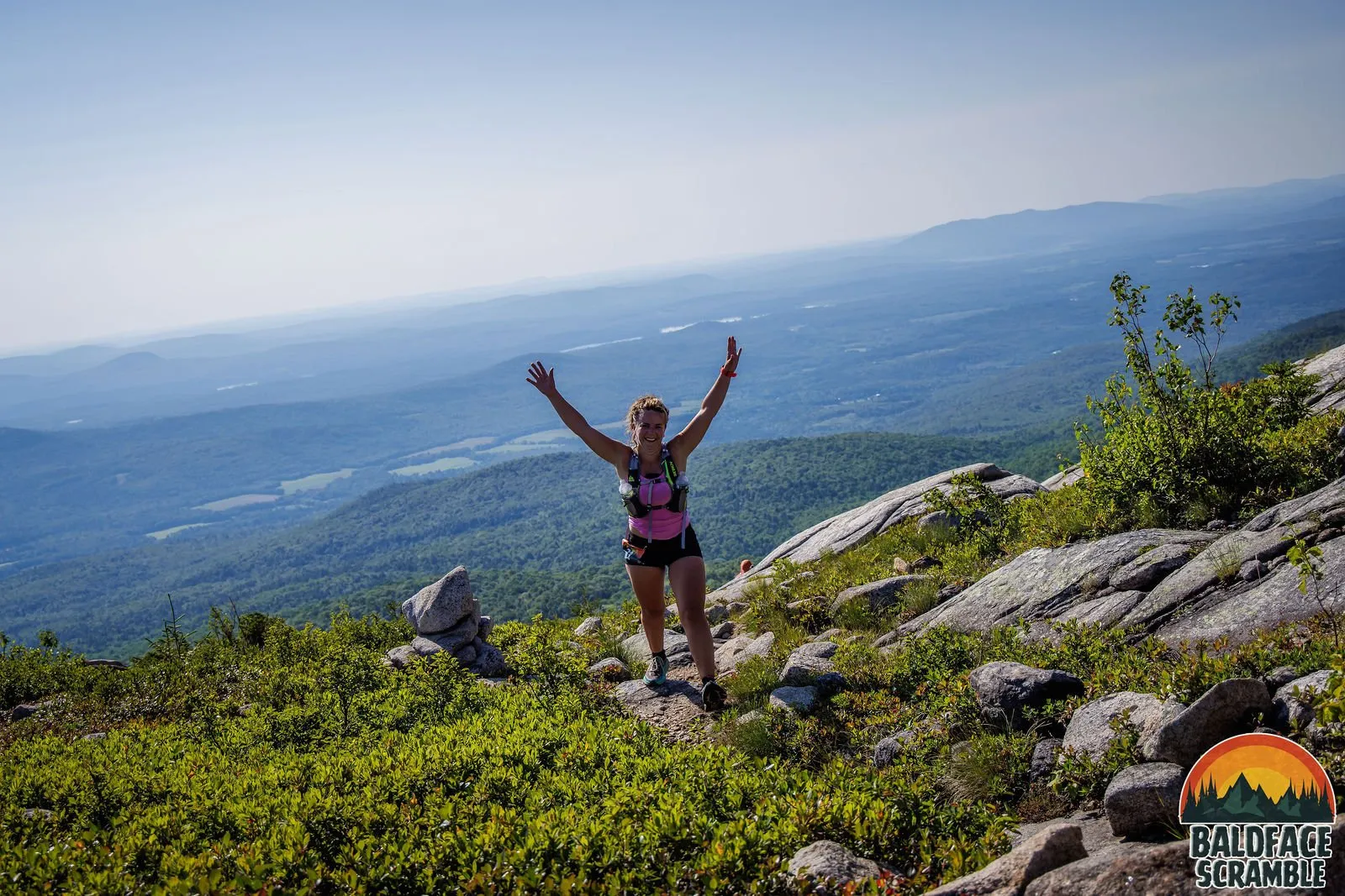 Arms up at the top of the climb