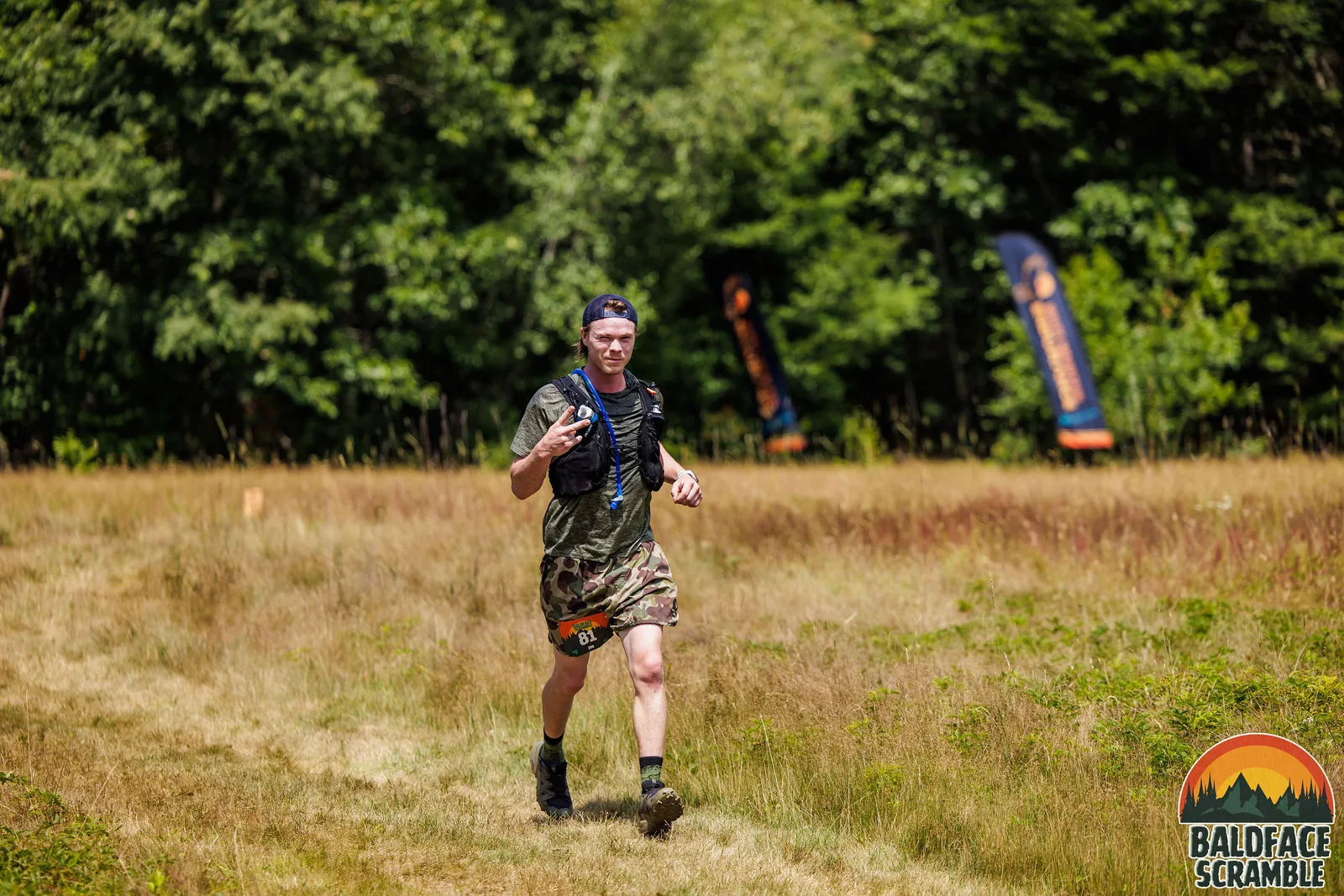 Running in across the field